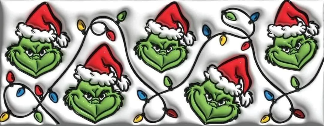 Diseño de taza navideña en relieve 3D con Grinch con luces navideñas, tazas personalizadas para navidad San Cristóbal