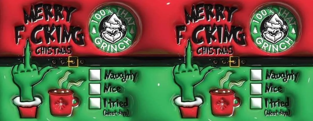 Diseño de taza navideña en relieve 3D con Grinch en rojo y verde, tazas personalizadas para navidad San Cristóbal